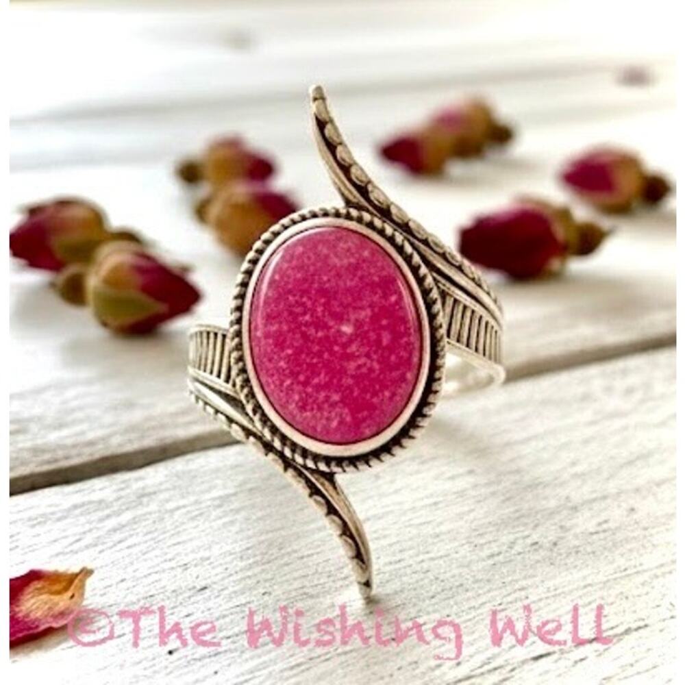 Boutique Artisan: Bench-Made Pink Balloon Opal & Heavy Gauge Silver Ring Size 8